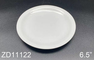 #11122 6.25" Round Narrow-Rim Plate