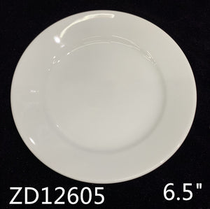 #12605 6.5" Round Wide-Rim Plate